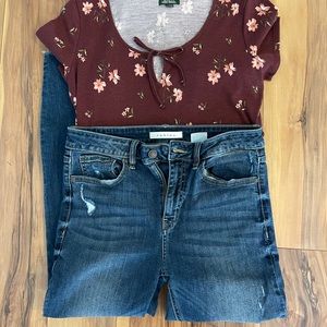 High waisted skinny jeans